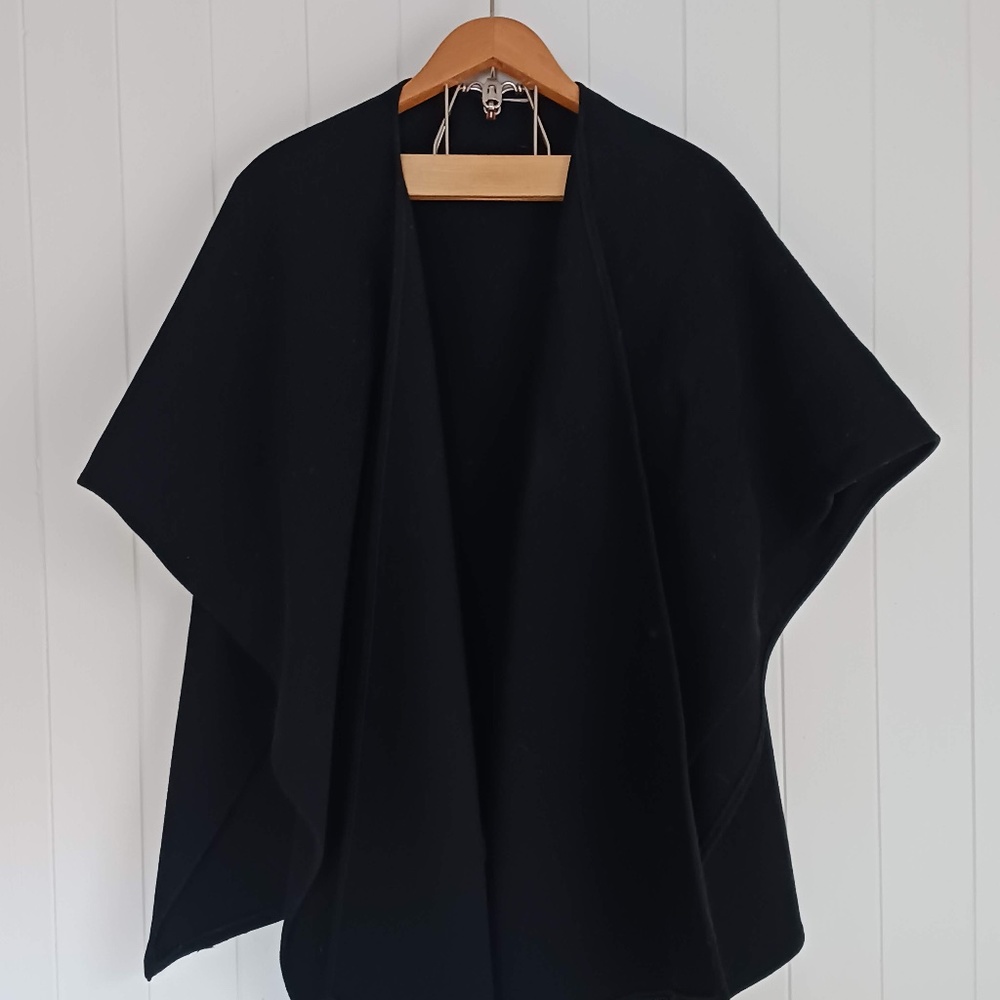 Vintage Black Wool Cape